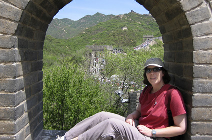 Tracey at the Great Wall of China